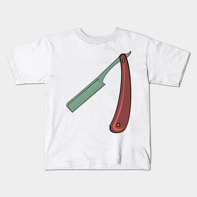 Straight-Edge Razor Kids T-Shirt by locheerio